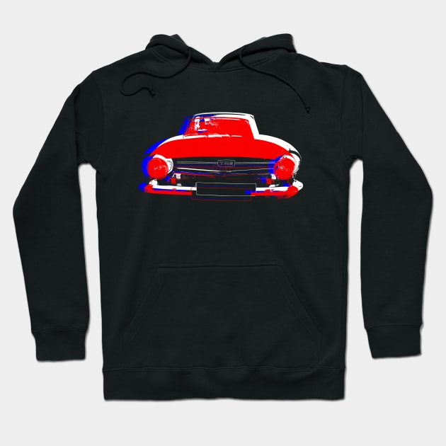 Triumph TR6 1970s classic British sports car monoblock red white blue Hoodie by soitwouldseem